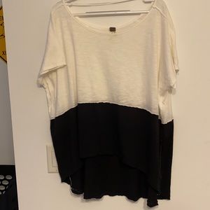 Free People black and white block tshirt